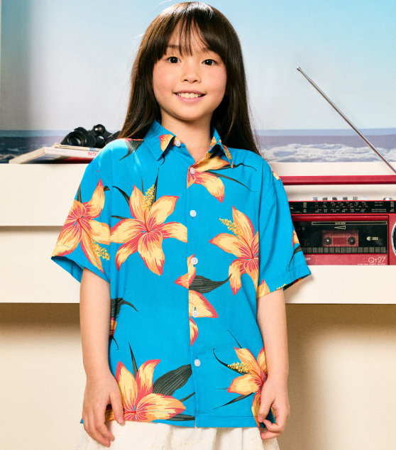 AIIZ Kids’ Summer Floral Short-Sleeve Shirt