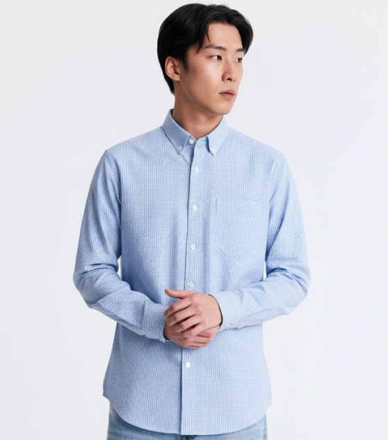 AIIZ Men's Check Long Sleeve Shirt