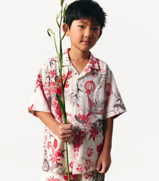 AIIZ Boy's Trail of Blessings Printed Short Sleeve Shirt