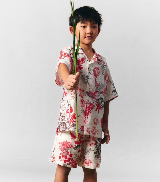 AIIZ Boy's Trail of Blessings Printed Short Shirt