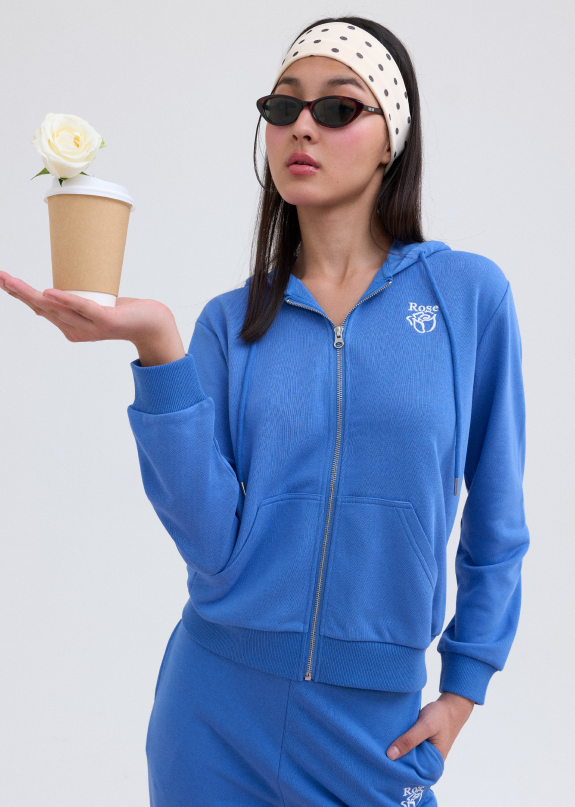 AIIZ Women's Rose Zipper Hoodie