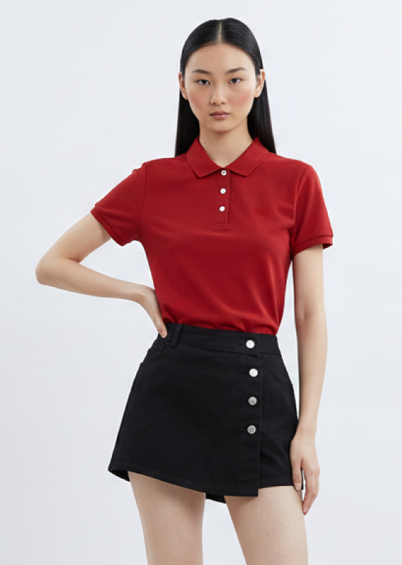 AIIZ Women’s Logo Polo Shirt Cotton Polyester