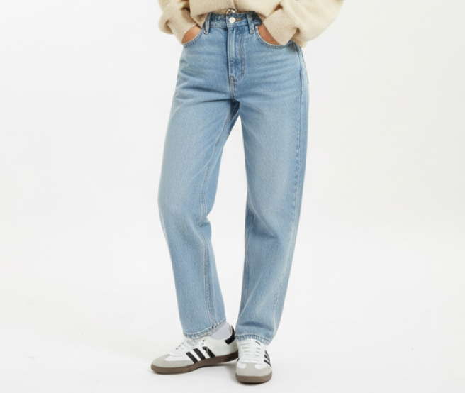 Women's Denim Pants Relaxed Mid Rise