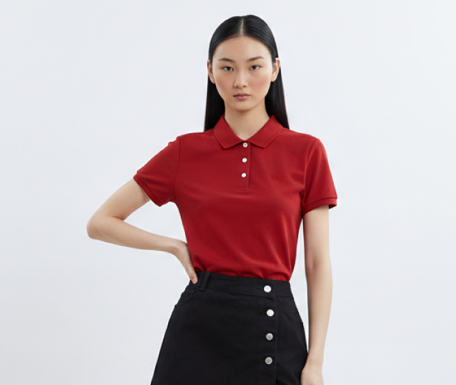 AIIZ Women’s Logo Polo Shirt Cotton Polyester