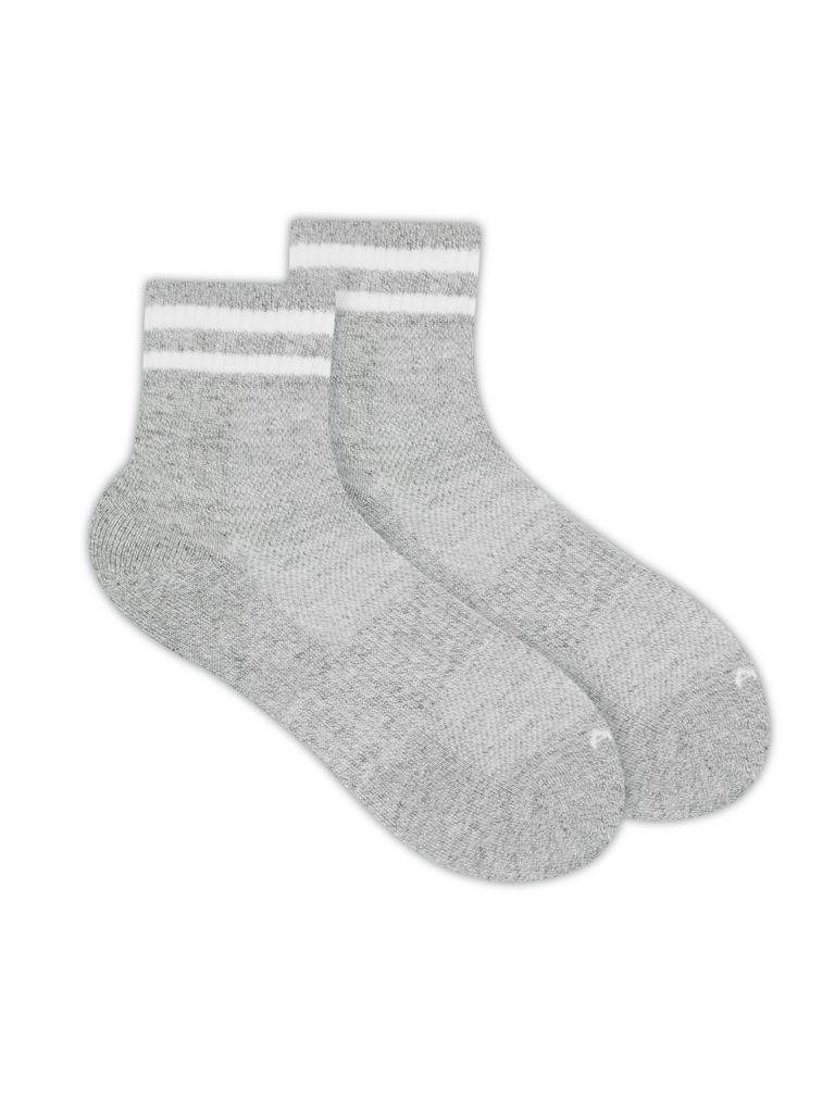 Men’s Support Cushion Striped Border Ankle Socks