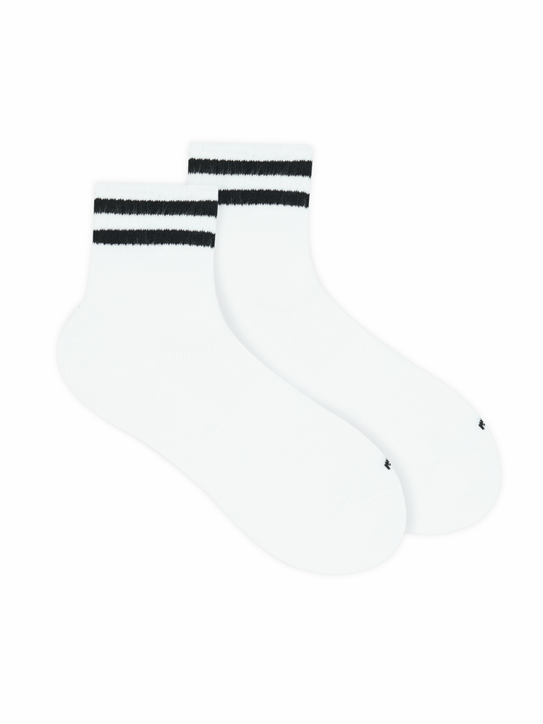 Men’s Support Cushion Striped Border Ankle Socks
