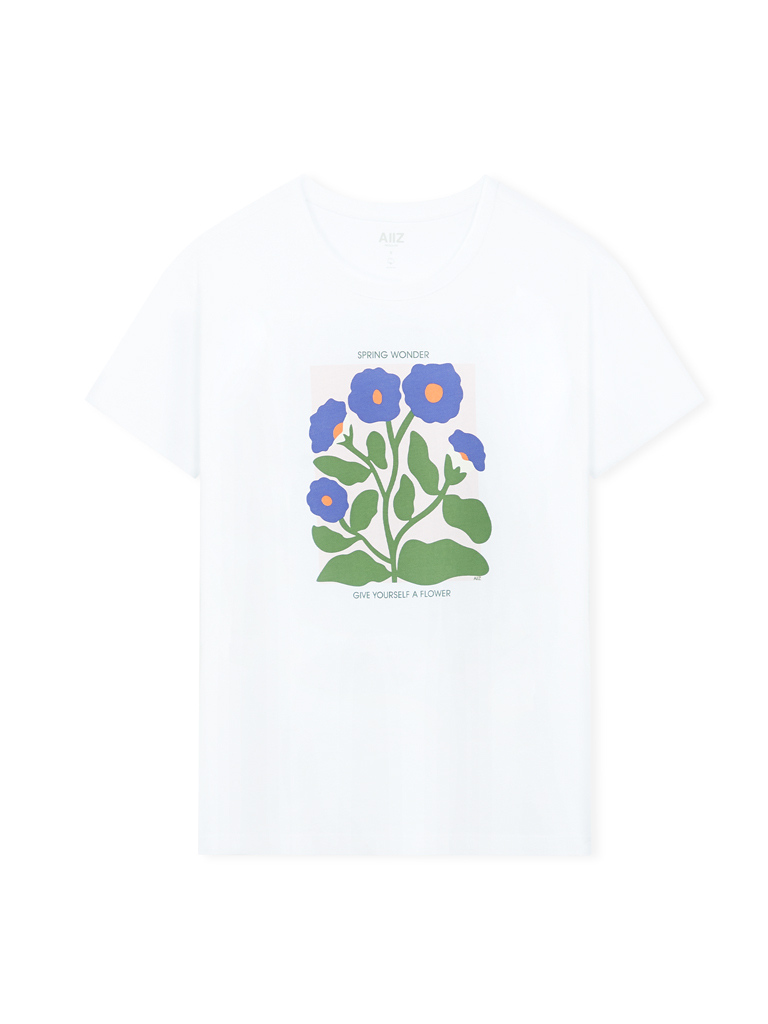 Women's Flower Leaf Graphic T-Shirt