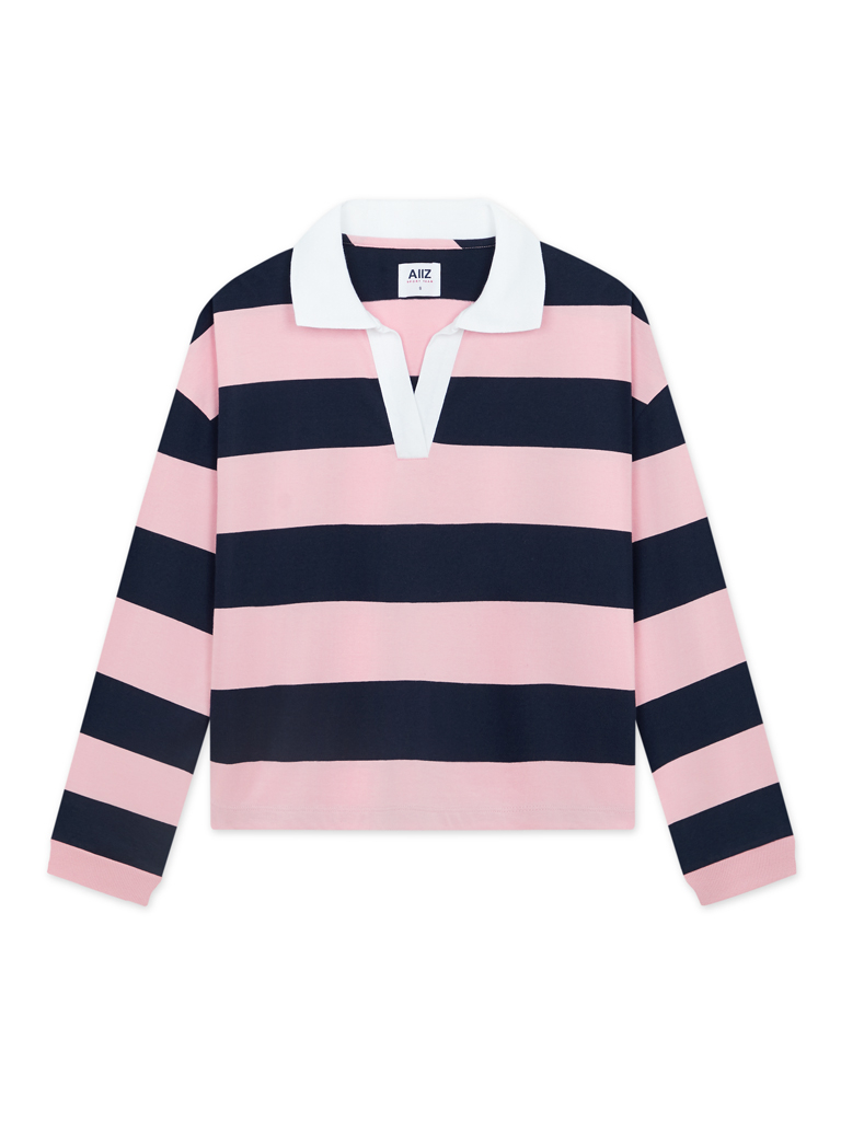 Women's Striped Rugby Polo Shirt