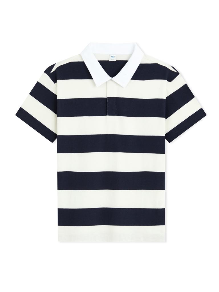 Boy's Striped Rugby Polo Shirt