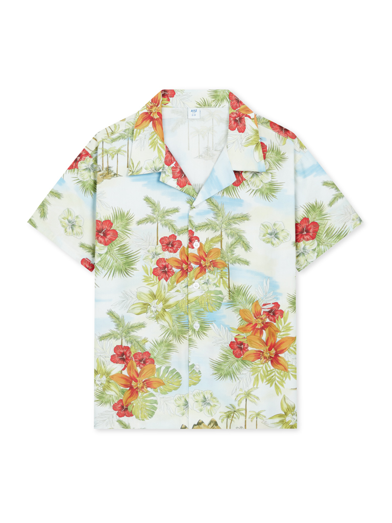 Boy's Vibrant Summer Printed Resort Shirt