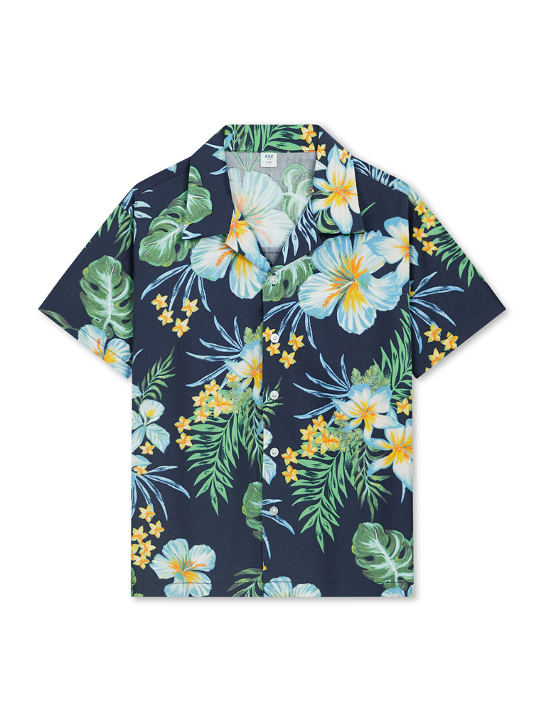 Boy's Vibrant Summer Printed Resort Shirt