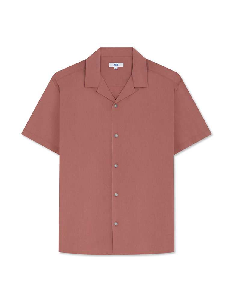 Men's Camp Collar Shorts Sleeve Cotton Shirt