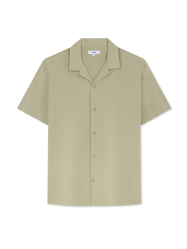 Men's Camp Collar Shorts Sleeve Cotton Shirt