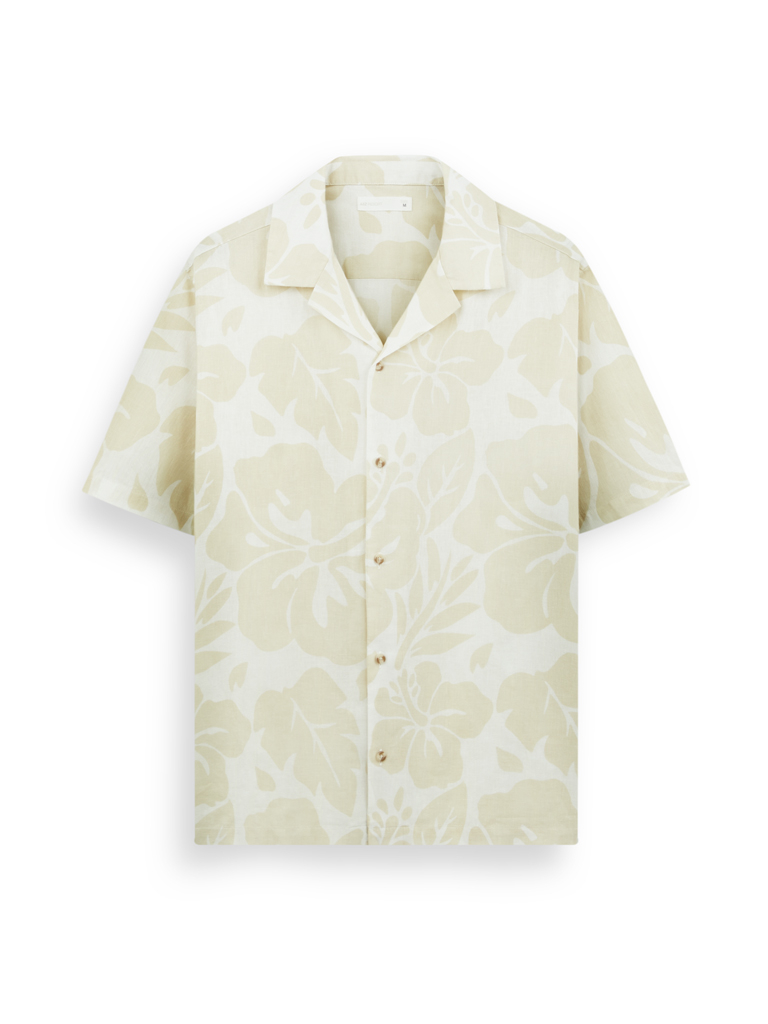 Men's Printed Linen Blend Shirt 