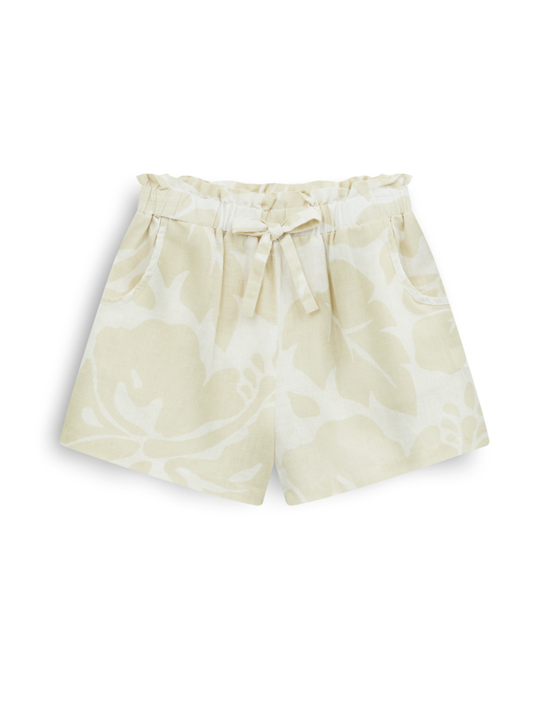 Girl's Printed Linen Blend Shorts