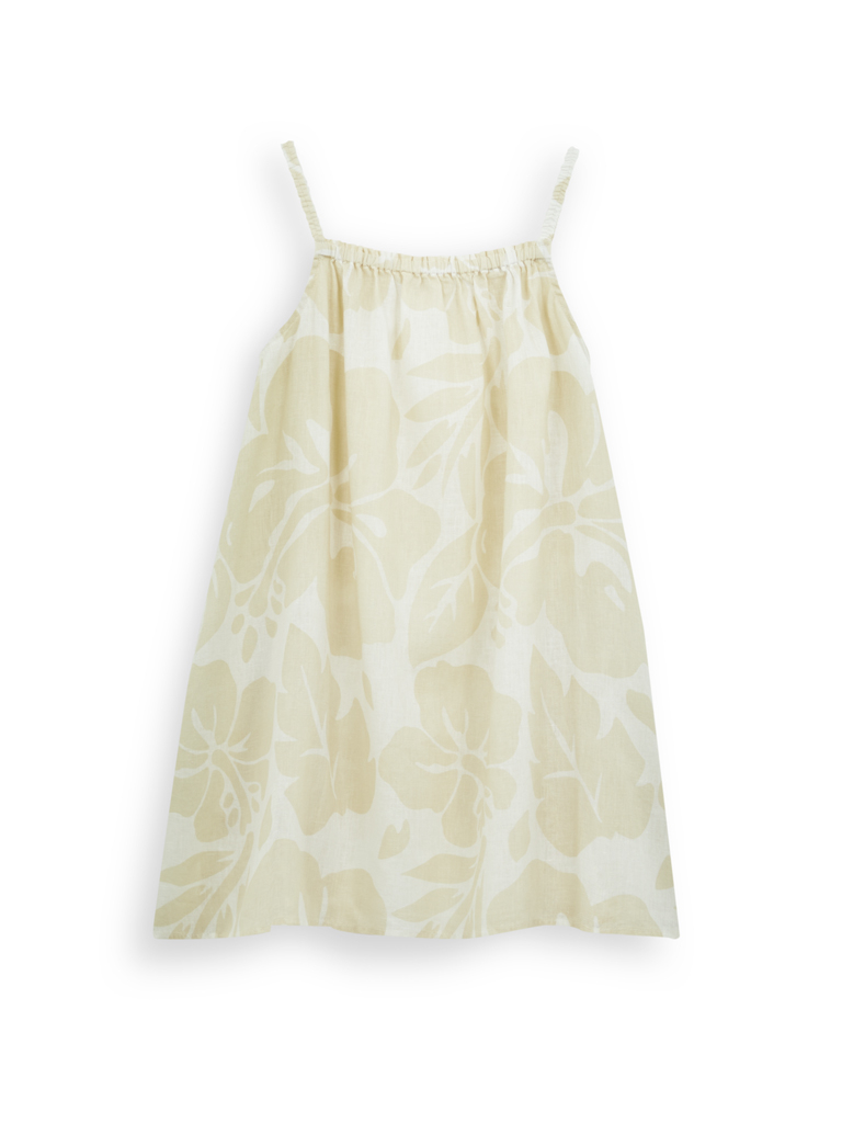 Girl's Printed Linen Blend Dress