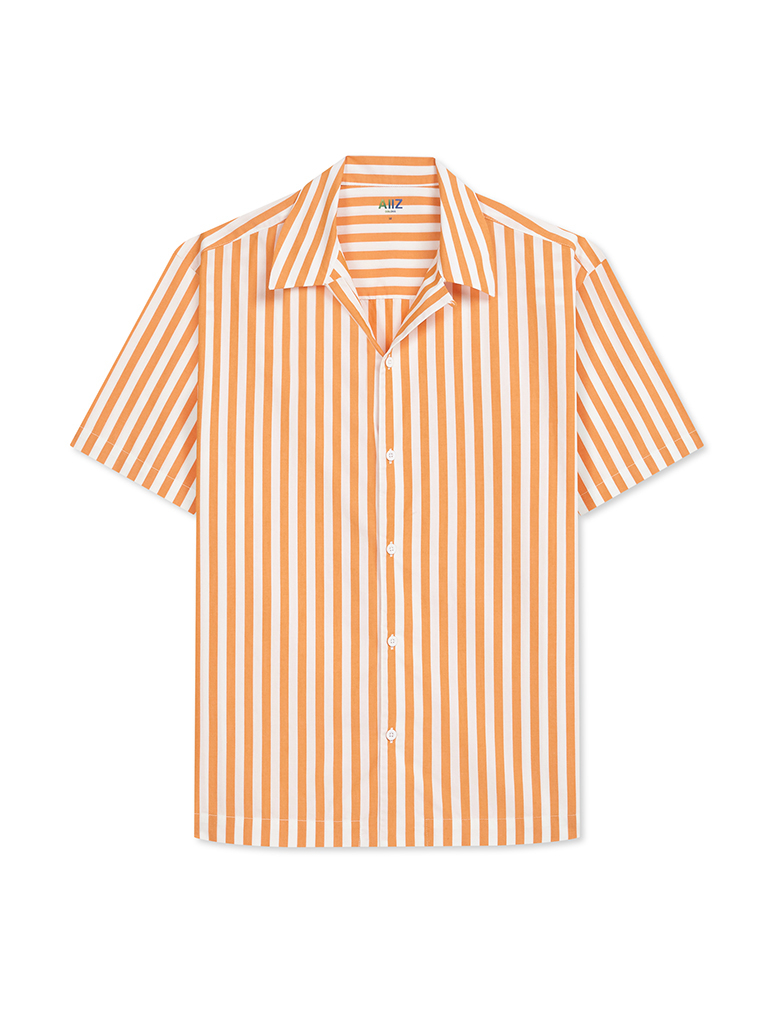 Men's Striped Oversized Short Sleeve Shirt