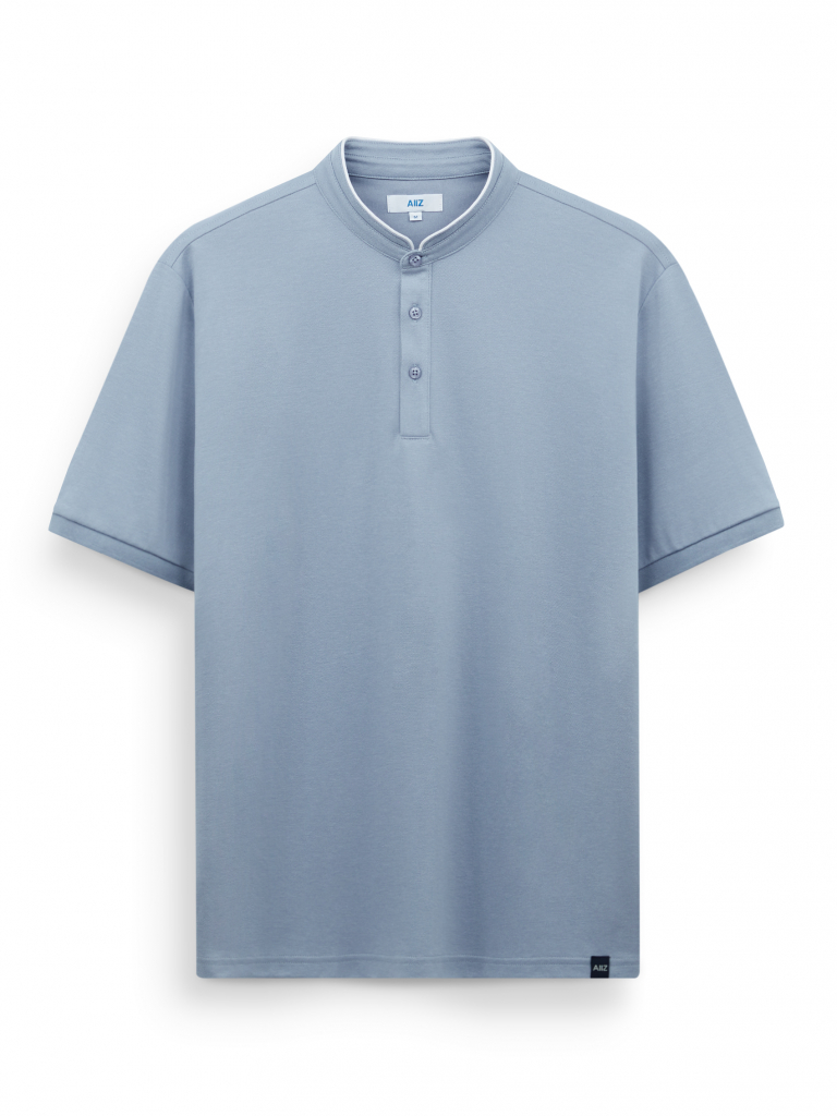 Men's Mandarin Collar Polo Shirt