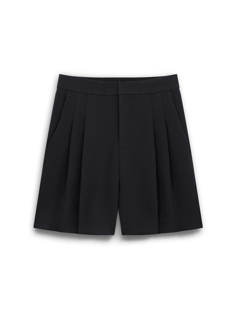 Women's High-Waisted Pleated Shorts