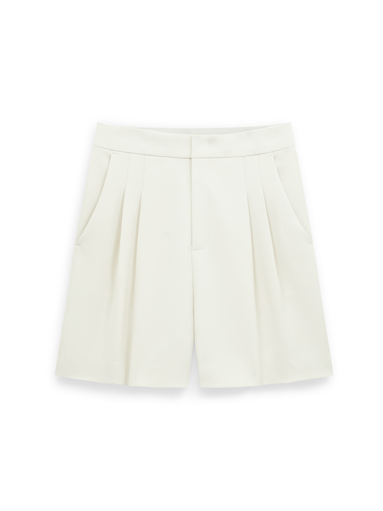 Women's High-Waisted Pleated Shorts