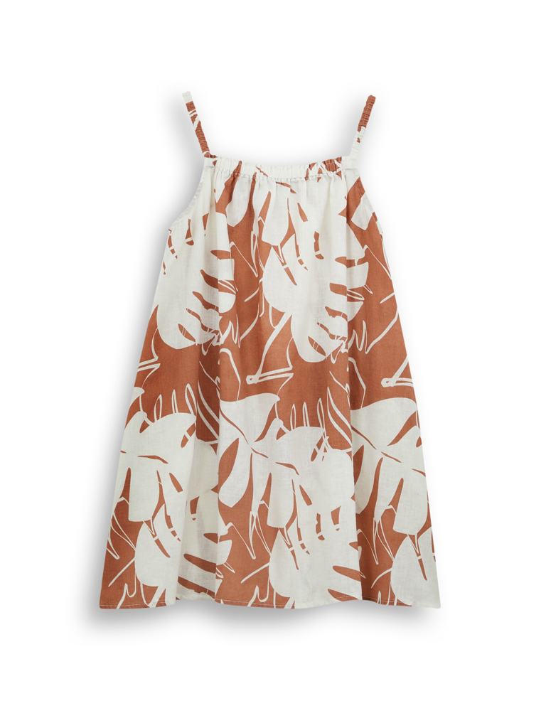 Girl's Printed Linen Blend Dress