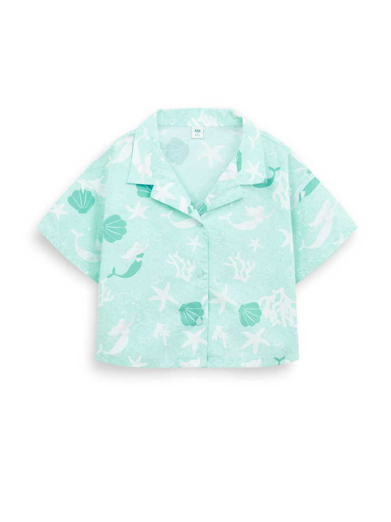 Girl's Printed Short Sleeve Shirt