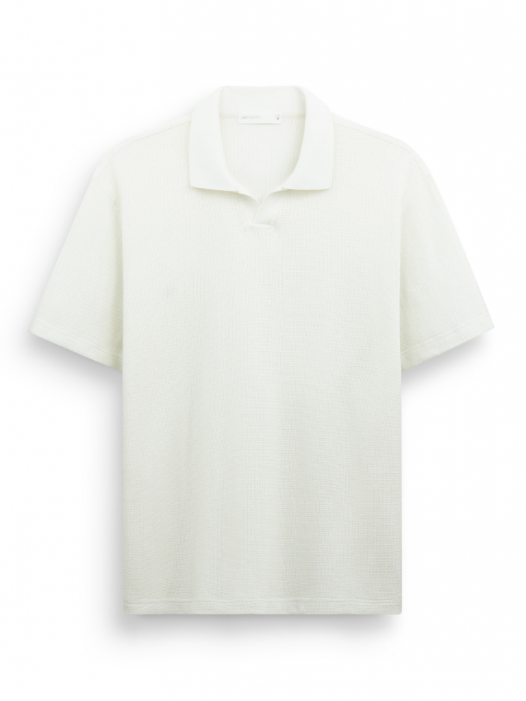 Men's Crochet-Looks Polo Shirt