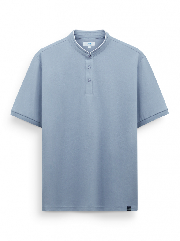 เสื้อโปโลผู้ชายคอจีนผ้าปิเก้
