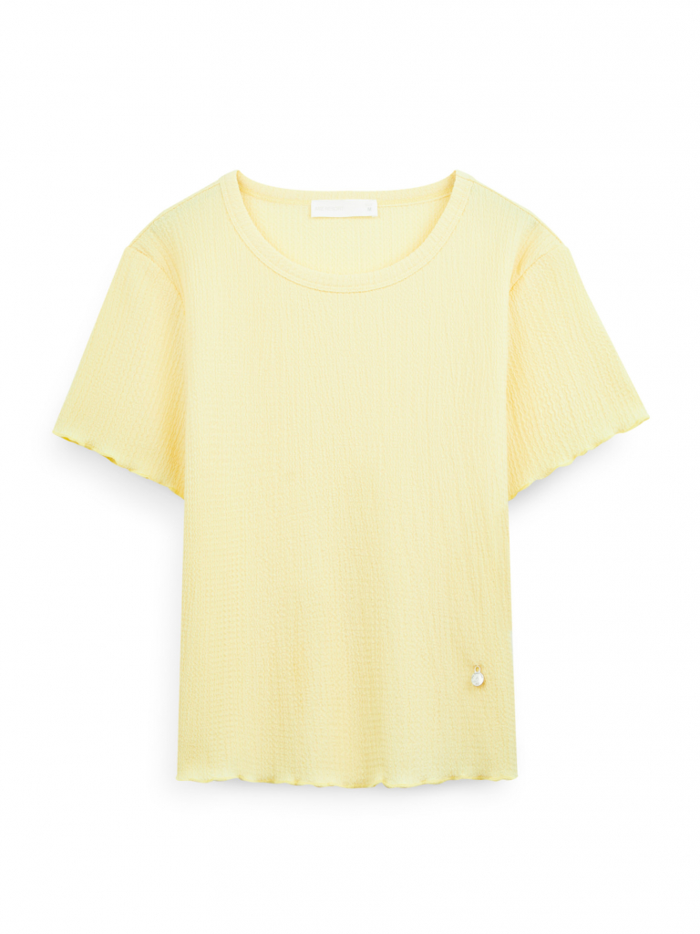 AIIZ เสื้อผู้หญิงแขนสั้นตัวสั้นผ้าย่น