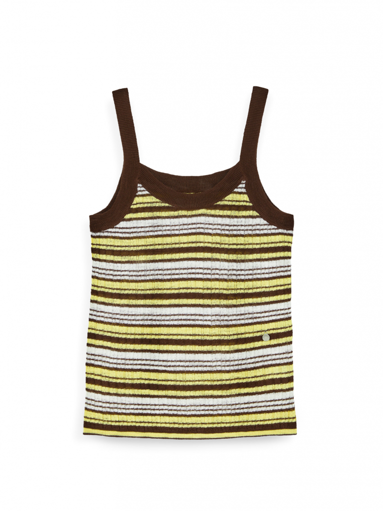 AIIZ เสื้อสายเดี่ยวผู้หญิงผ้าทอลายทาง